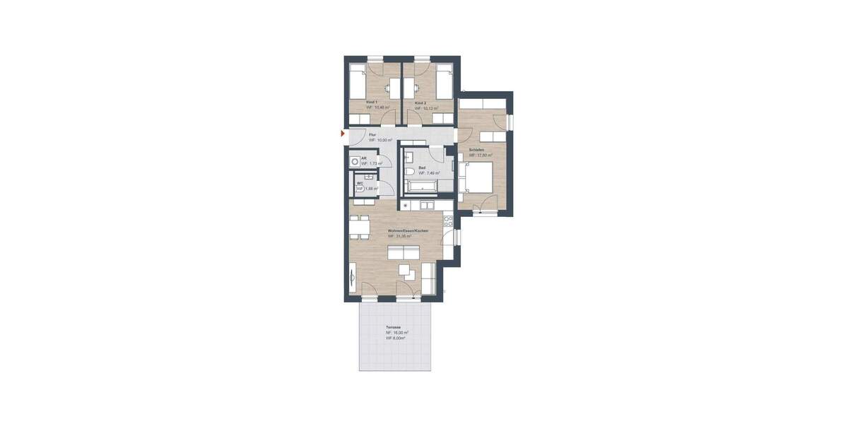 Terrassenwohnung Röthenbach an der Pegnitz Röthenbach - 4 Zimmer, 98 m&sup2;, 569.830&euro; | Angebot:25898192