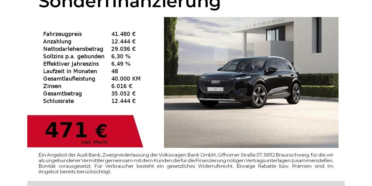 Audi Q3 3.000 km 41.480 &euro; Nürnberg 90411