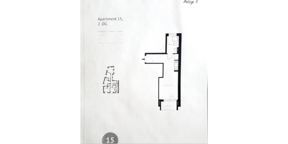 Etagenwohnung Nürnberg Gärten bei Wöhrd - 1 Zimmer, 28 m&sup2;, 568&euro; | Angebot:25922013