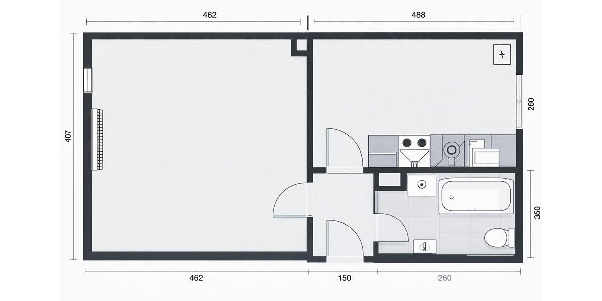 Etagenwohnung Nürnberg Eberhardshof - 1 Zimmer, 40 m&sup2;, 550&euro; | Angebot:25980140