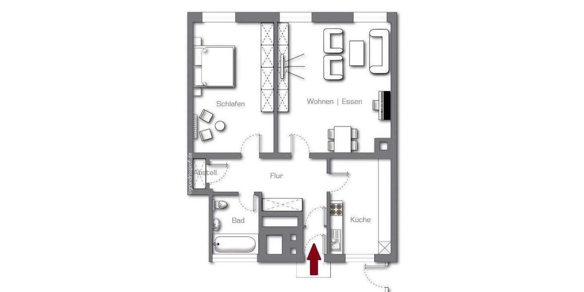 Etagenwohnung Nürnberg Sebald - 2 Zimmer, 64 m&sup2;, 790&euro; | Angebot:26686787