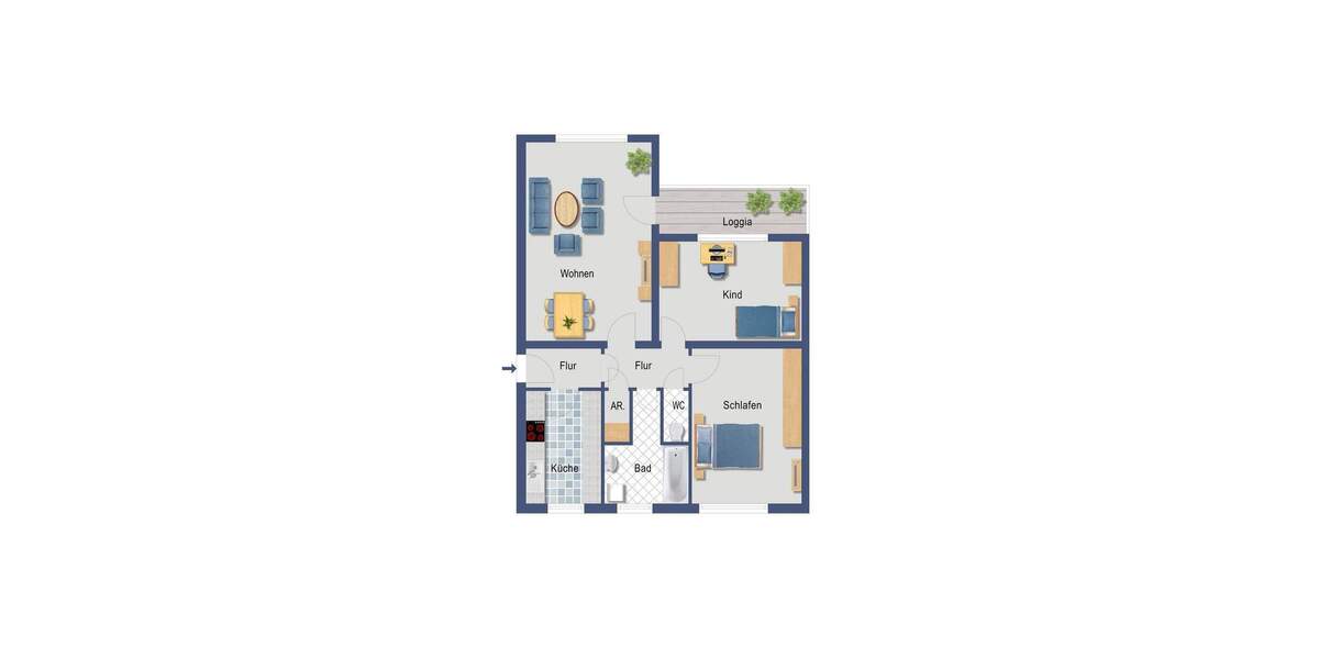 Etagenwohnung Nürnberg St Johannis - 3 Zimmer, 80 m&sup2;, 299.000&euro; | Angebot:25703819